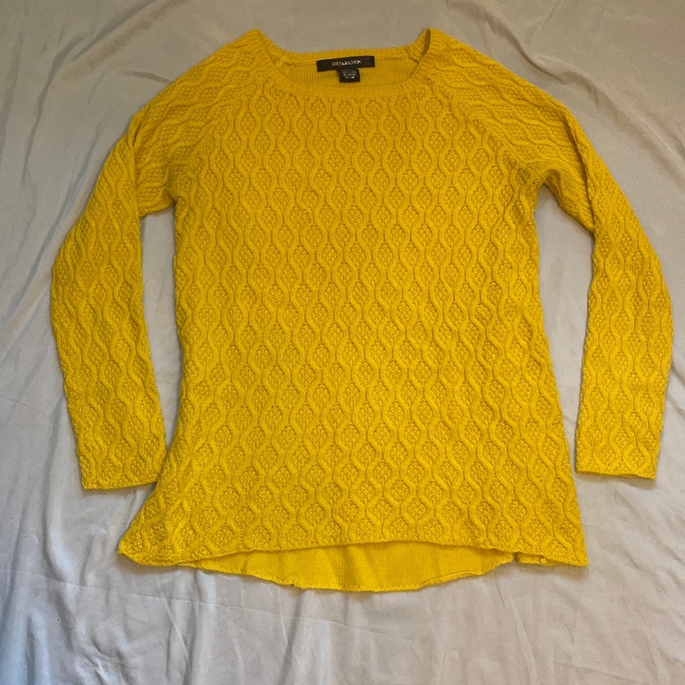 8th & Madison Yellow Cable Knit Sweater size Small